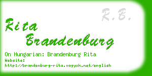 rita brandenburg business card